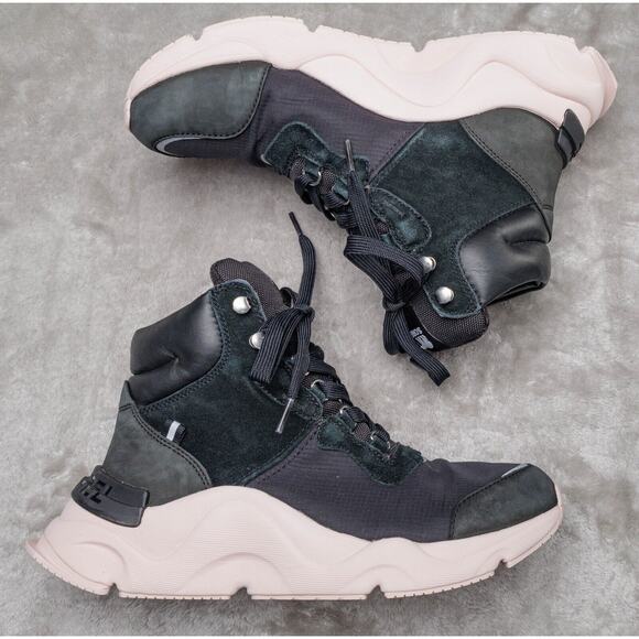 Sorel Kinetic RNEGD Conquest Black Pink Sneaker Waterproof Boots Womens Size 10 - Picture 3 of 16